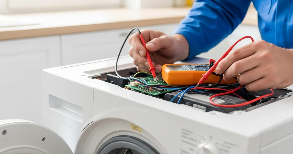 LG front-load washer with UE error code displayed on the control panel - unbalanced load is LG's most common error in San Francisco Bay Area homes