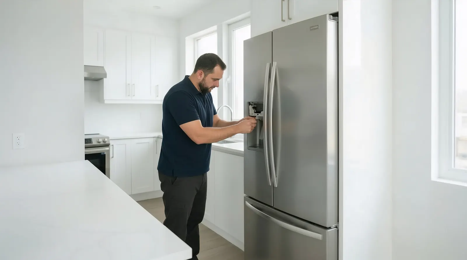 FixitBay&nbsp;LLC technician repairing an ice maker in Greenbrae
