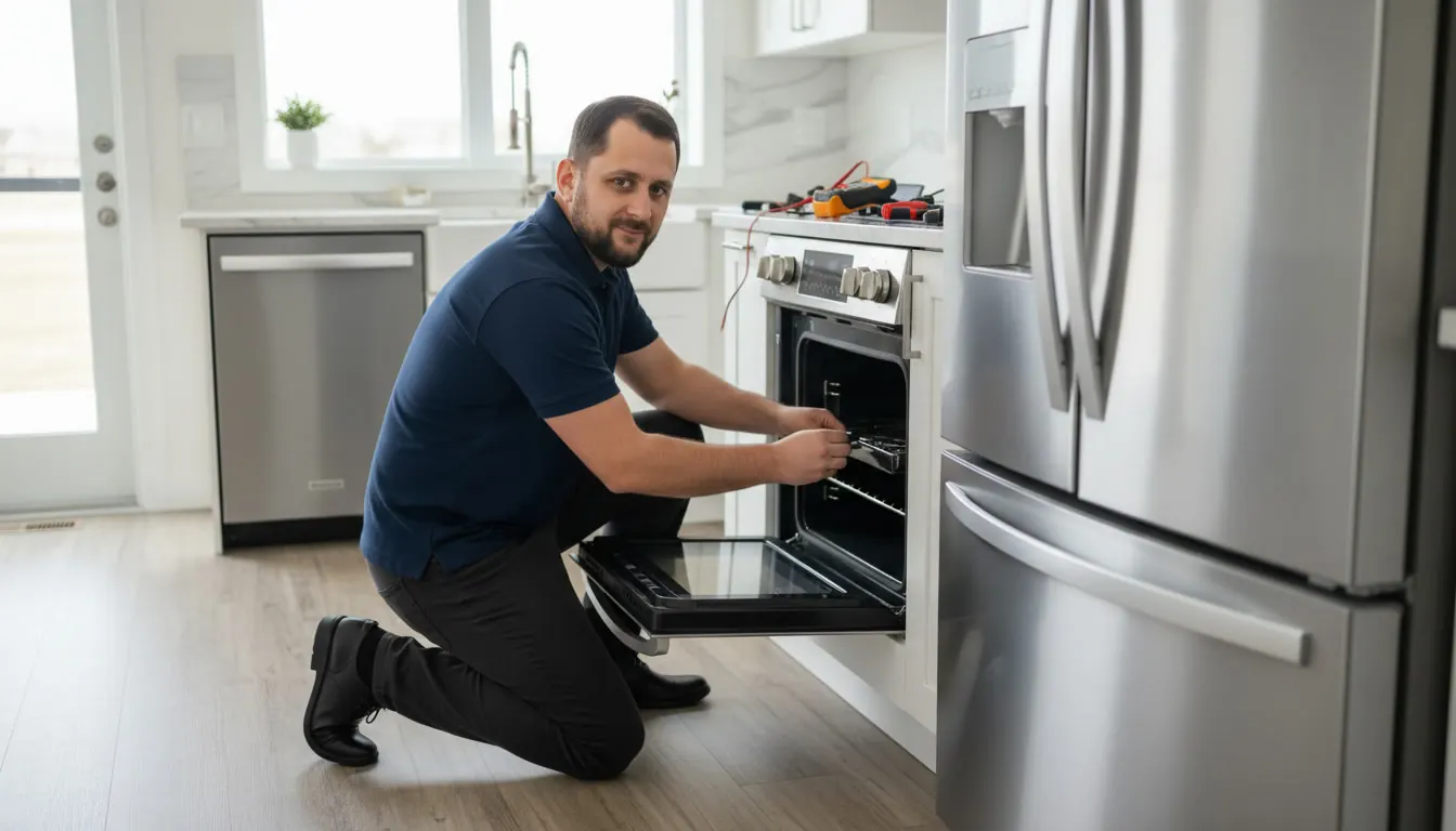 FixitBay&nbsp;LLC technician repairing an oven in Millbrae