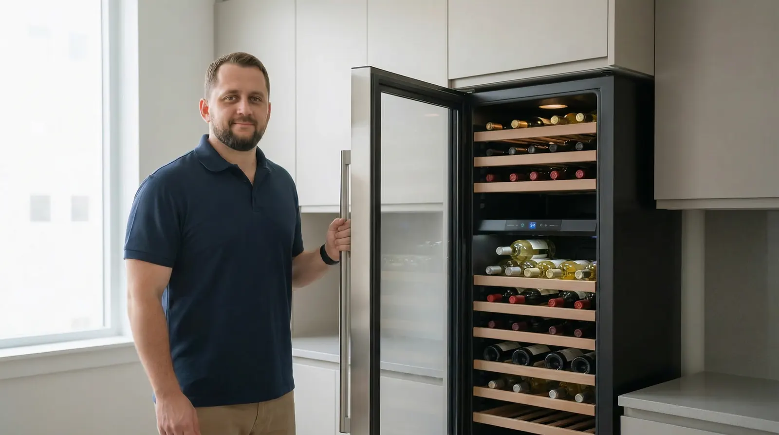FixitBay&nbsp;LLC technician repairing a wine cooler in Millbrae
